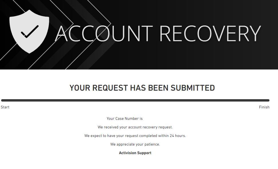 Activision Account Recovery Screen Shot